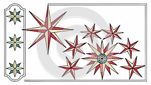 Compass Star Geometric Elements, Navigation, Adventure Abstract Vector, vector design Generative AI