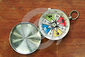 Compass on the table.