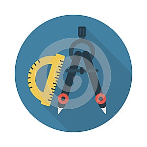 Compass vector flat color icon