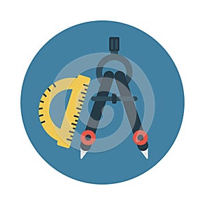 Compass vector flat color icon
