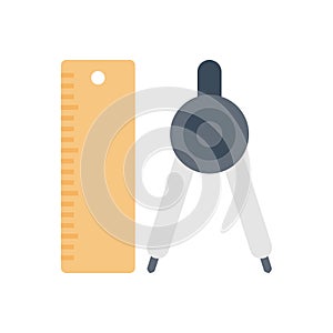 Compass vector flat color icon
