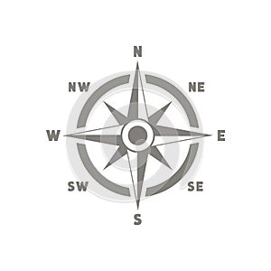 Compass vector icon. Navigation black symbol  illustration