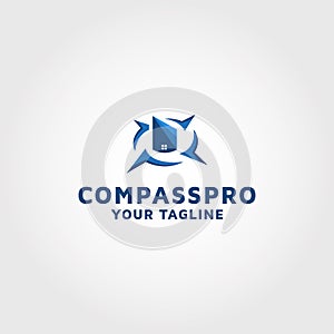 Compass vector logo design template