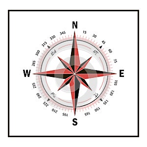 Compass .White background. Vector illustration.