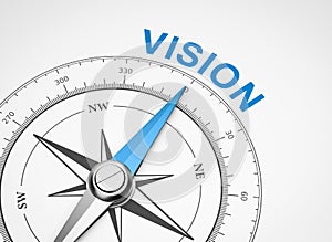 Compass on White Background, Vision Concept