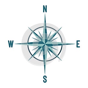 Compass wind rose design vector