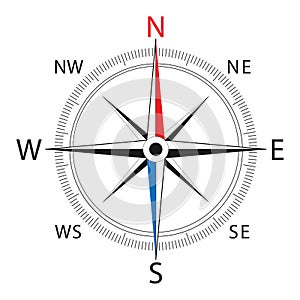 Compass wind rose icon logo. Vector illustration