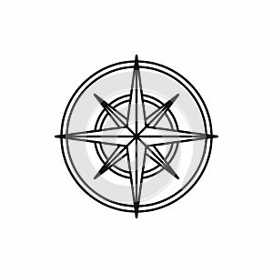 Compass wind rose icon, outline style