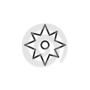 Compass wind rose line icon