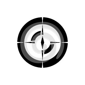 Compass wind rose logo icon isolated on white background