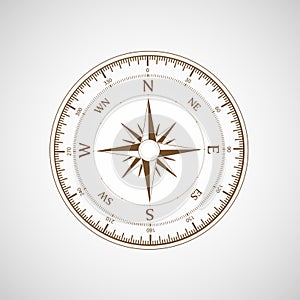 Compass wind rose. Retro template. Vector illustration