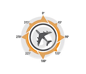 Compass wind rose travel adventure direction navigation logo design