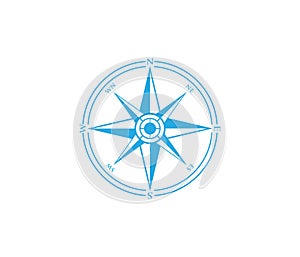 Compass wind rose travel adventure direction navigation logo design