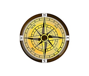 Compass wind rose travel adventure direction navigation logo design