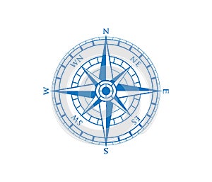 Compass wind rose travel adventure direction navigation logo design