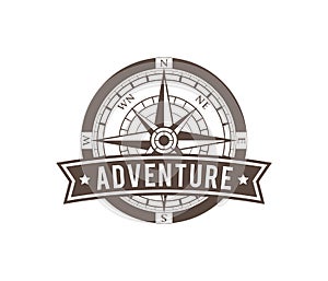 Compass wind rose travel adventure direction navigation logo design