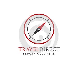 Compass wind rose travel adventure direction navigation logo design