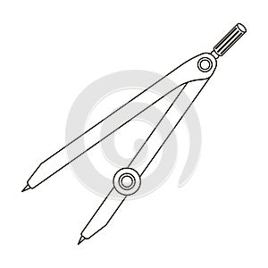 Compasses for drawing .School compass for drawing circles .School And Education single icon in outline style vector