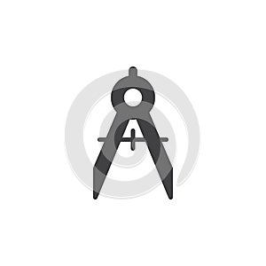 Compasses icon vector, filled flat sign, solid pictogram isolated on white.