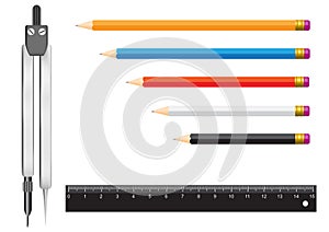 Compasses pencil ruler photo