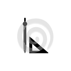 Compasses and ruler icon. Element of education icon for mobile concept and web apps. Detailed Compasses and ruler icon can be used