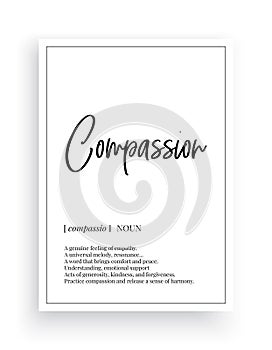 Compassion definition, minimalist poster design