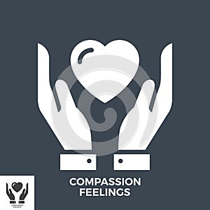 Compassion Feelings Glyph Vector Icon.