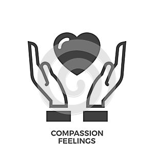 Compassion Feelings Glyph Vector Icon.