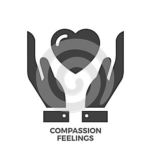 Compassion Feelings Glyph Vector Icon.