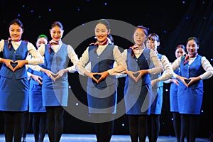 The compassion-Sign language performance-Airline stewardess training class