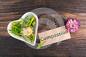 Compassion word on card