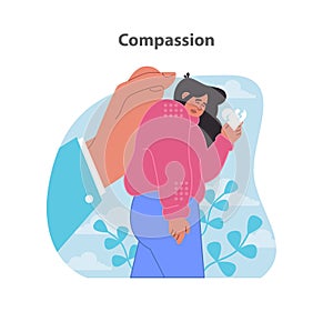 Compassionate communication set. Sharing kindness digitally and connecting hearts across screens.