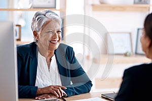 Compassionate leaders listen well to what others have to say. a mature businesswoman having a meeting with a colleague