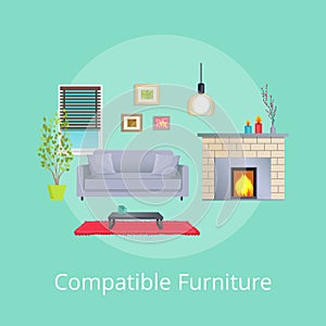 Compatible Furniture in Modern Design Living Room