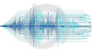 Abstract Blue Data Visualization: Dynamic Waveform Network