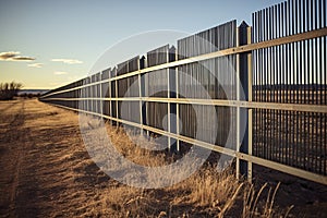 Compelling Usa mexico border view. Generate Ai