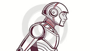 Full body robotic figure, advanced AI humanoid design, vector design Generative AI