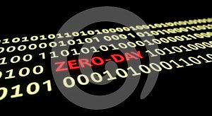 Zero-Day Exploit in Binary Code - Cybersecurity Vulnerability Concept