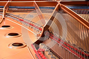 Compenents inside a grand piano photo