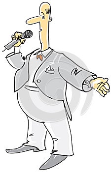 Compere with microphone