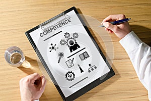 Competence concept on a desk