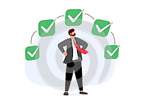 Competence and experienced ability to do performance tiny person concept. Skills and effective attitude with learning.