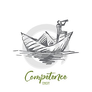 Competence, job, skill, management, efficiency concept. Hand drawn isolated vector.