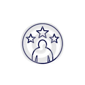 competence and skills line icon on white