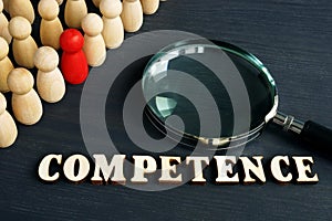 Competence from wooden letters and figurines