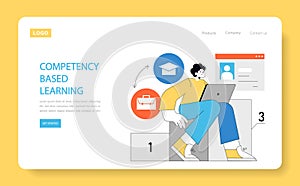 Competency-Based Learning concept. Vector photo