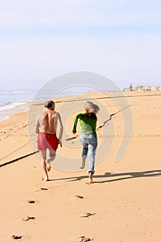 Competing at the beach photo