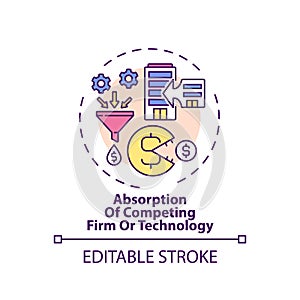 Competing firm and technology absorption concept icon