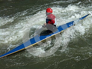 Competing in kayaking