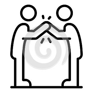 Competition arm wrestle icon, outline style photo